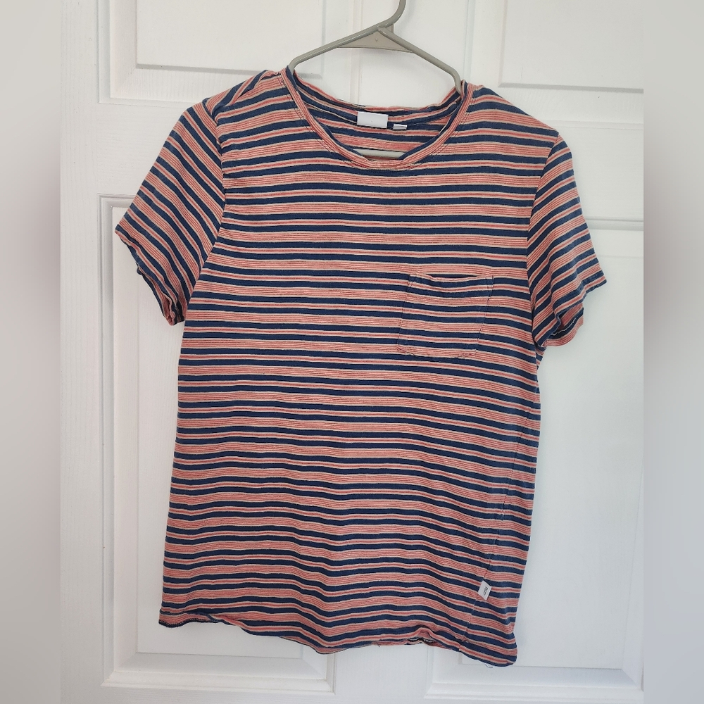 Onia Striped Cotton Pocket Tee